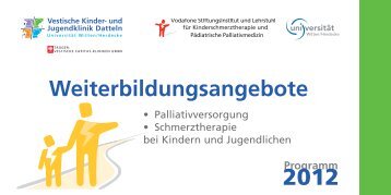 Fort- und Weiterbildungsangebote 2012 - Deutsches Kinderschmerzzentrum