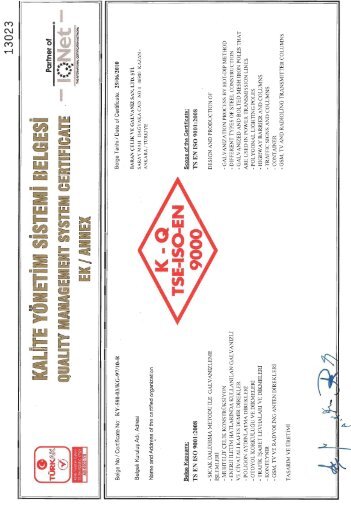 Baran company - certificates.pdf - Baran Çelik ve Galvaniz