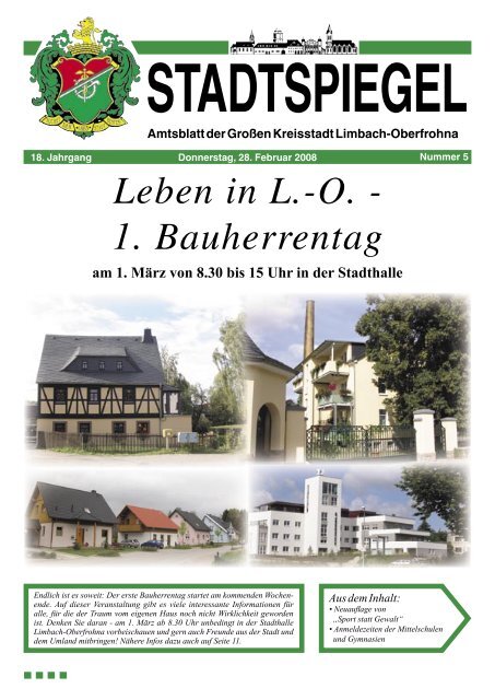 Stadtspiegel 5-08.indd - Stadtverwaltung Limbach-Oberfrohna