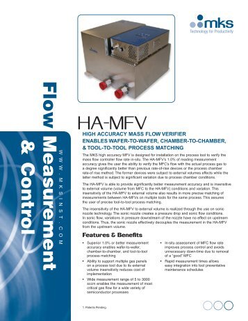 HA-MFV, High Accuracy Mass Flow Verifier - MKS Instruments, Inc.