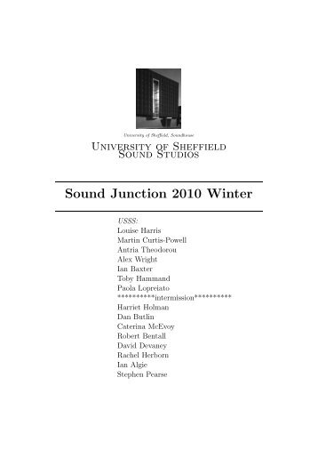 Sound Junction 2010 Winter - Adrian Moore - University of Sheffield