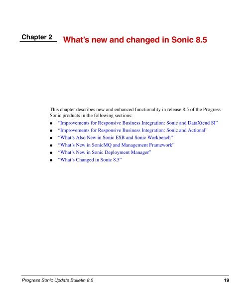850_update_bulletin - Progress Sonic Product Update Bulletin 8.5