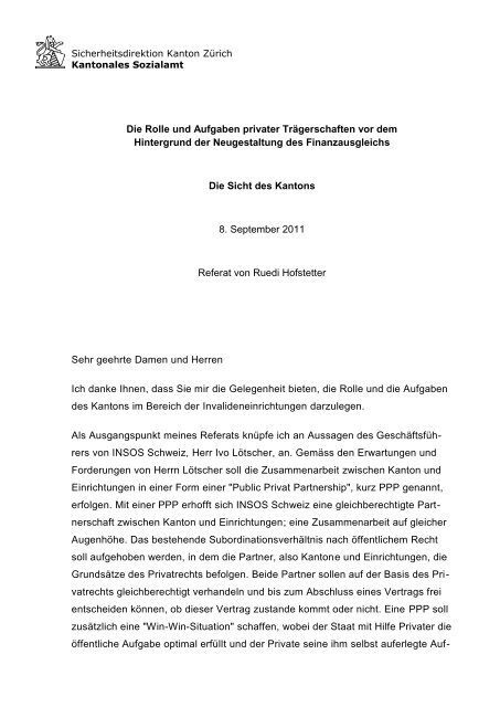 Referat von Ruedi Hofstetter "Die Rolle und Aufgaben - Sozialamt ...