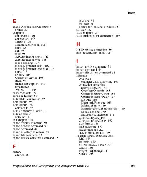 Progress Sonic ESB Configuration and Management Guide