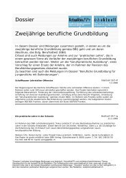 Zweijährige berufliche Grundbildung - Bbaktuell