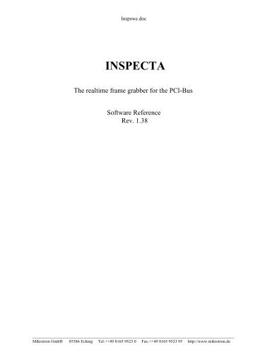 Manual Inspecta software (pdf 136 KB) - ImageOps division of ...