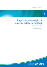 Regulatory oversight of nuclear safety in Finland. Annual ... - STUK