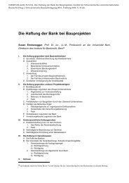 Die Haftung der Bank bei Bauprojekten - Institut für Bankrecht ...