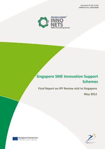 Singapore SME Innovation Support Schemes - PRO INNO Europe