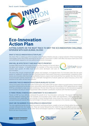 Eco-Innovation Action Plan - PRO INNO Europe