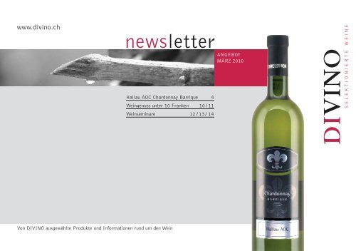 BESTELLUNG NEWSLETTER ANGEBOT MÄRZ 2010 - Divino