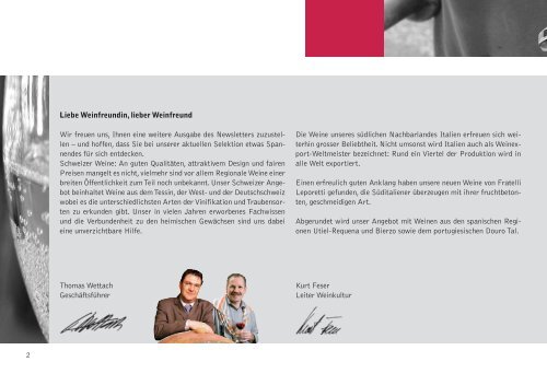 BESTELLUNG NEWSLETTER ANGEBOT MÄRZ 2010 - Divino