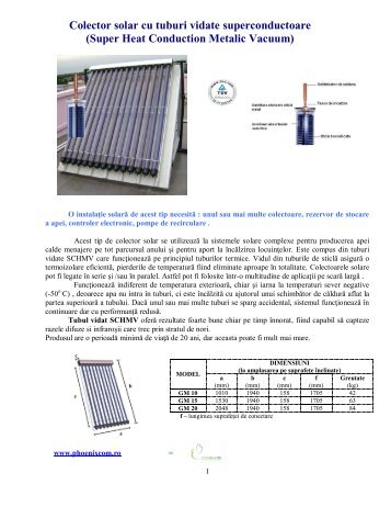 Colector solar cu tuburi SHCMV - phoenix panouri solare