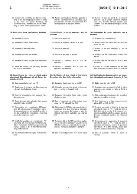 Bulletin 2010/45 - European Patent Office