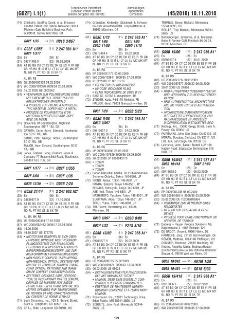 Bulletin 2010/45 - European Patent Office