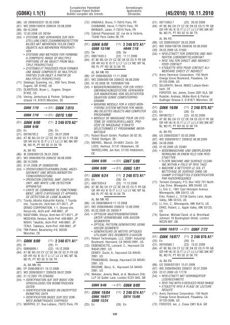 Bulletin 2010/45 - European Patent Office