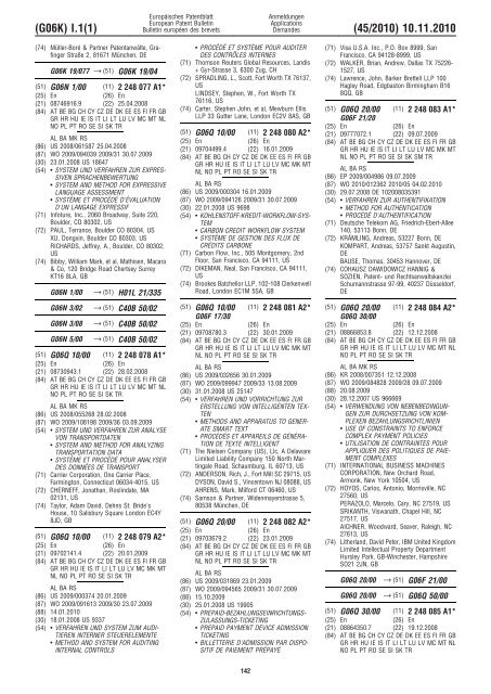 Bulletin 2010/45 - European Patent Office