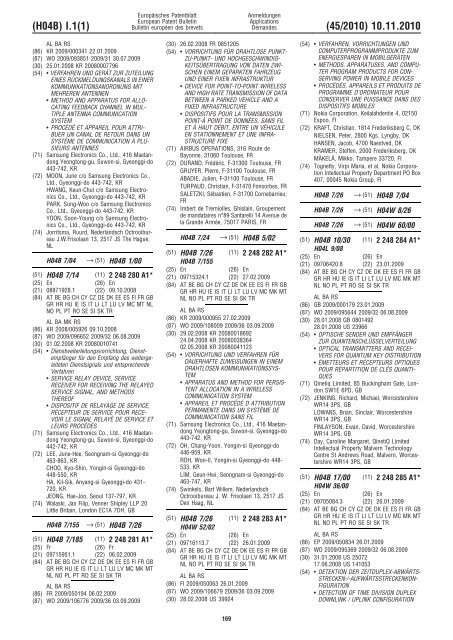 Bulletin 2010/45 - European Patent Office