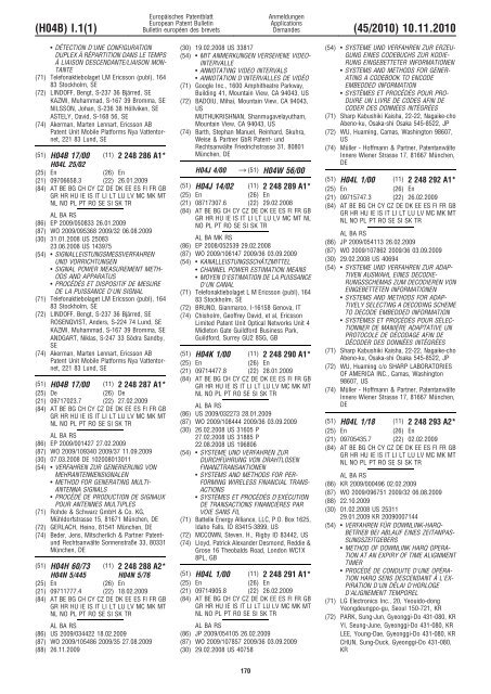 Bulletin 2010/45 - European Patent Office