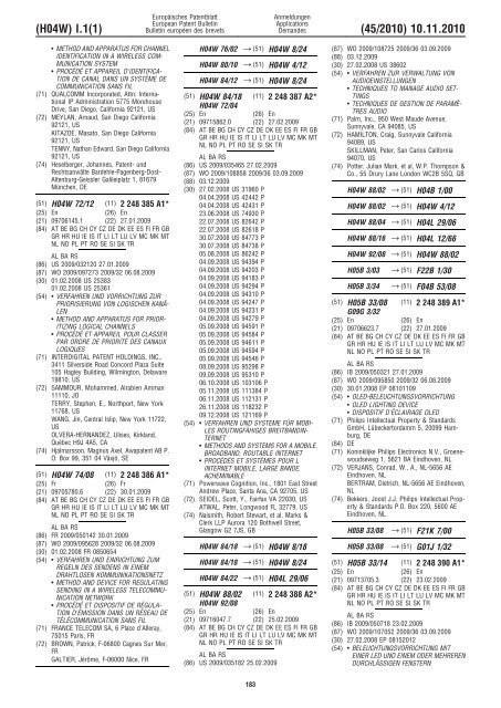 Bulletin 2010/45 - European Patent Office