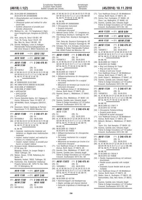 Bulletin 2010/45 - European Patent Office