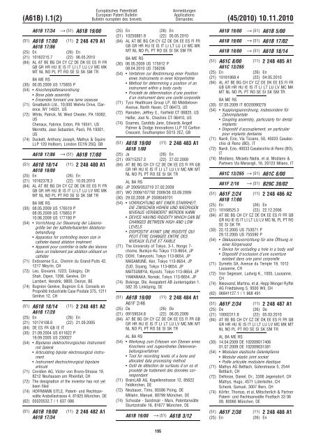 Bulletin 2010/45 - European Patent Office