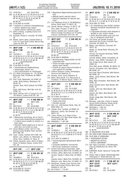 Bulletin 2010/45 - European Patent Office