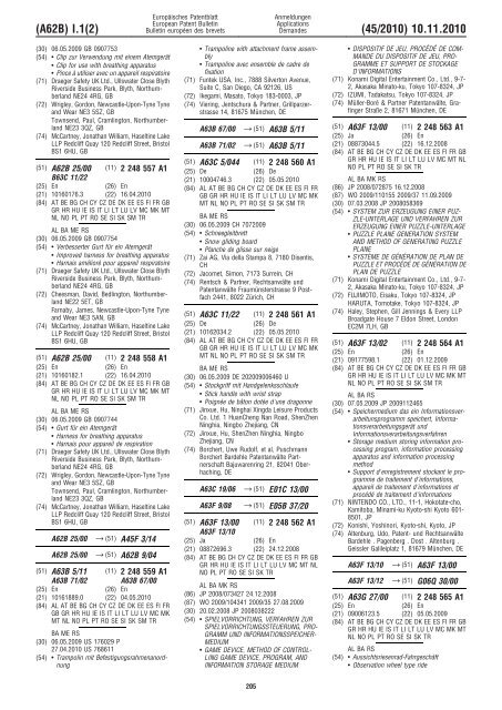 Bulletin 2010/45 - European Patent Office