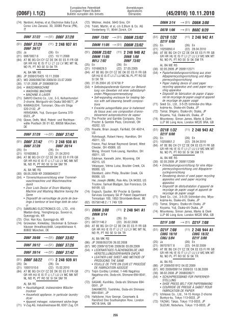 Bulletin 2010/45 - European Patent Office