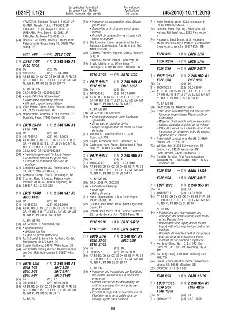 Bulletin 2010/45 - European Patent Office