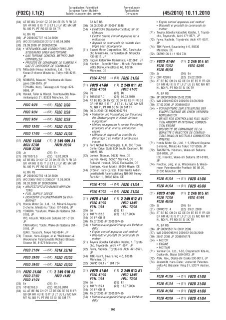 Bulletin 2010/45 - European Patent Office