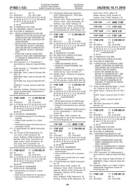 Bulletin 2010/45 - European Patent Office