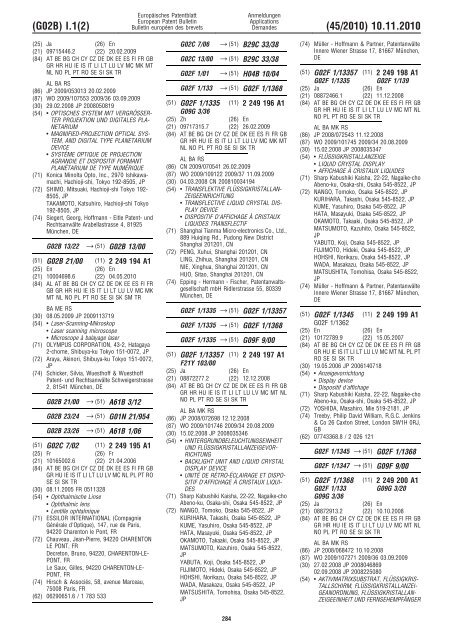 Bulletin 2010/45 - European Patent Office