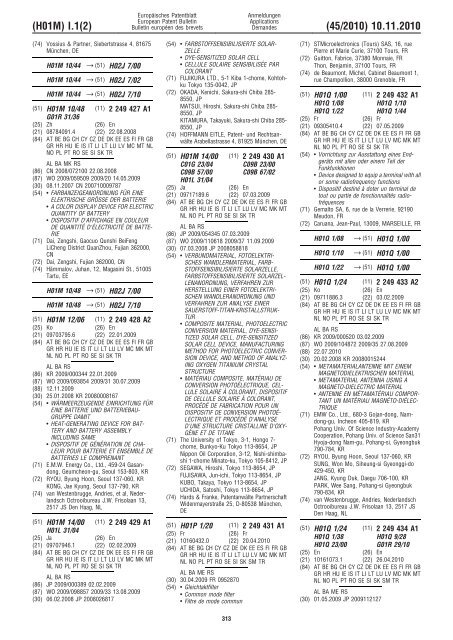 Bulletin 2010/45 - European Patent Office