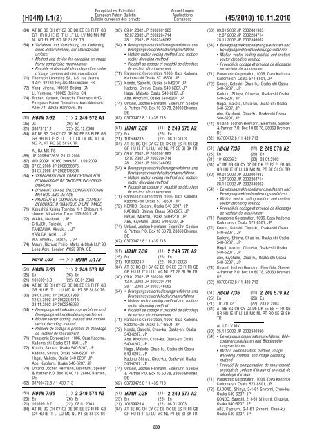 Bulletin 2010/45 - European Patent Office