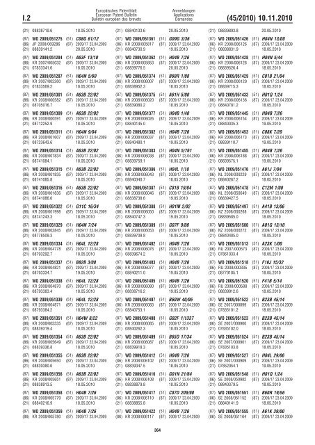 Bulletin 2010/45 - European Patent Office