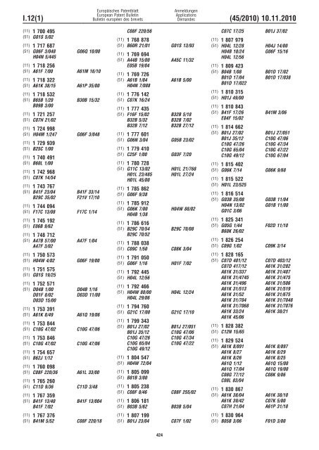 Bulletin 2010/45 - European Patent Office