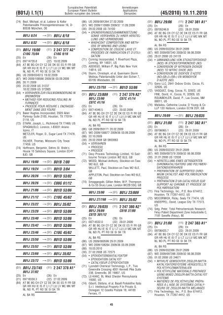 Bulletin 2010/45 - European Patent Office