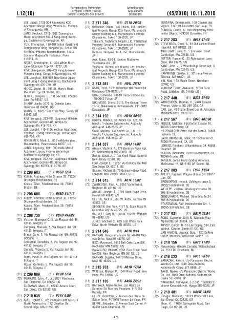 Bulletin 2010/45 - European Patent Office