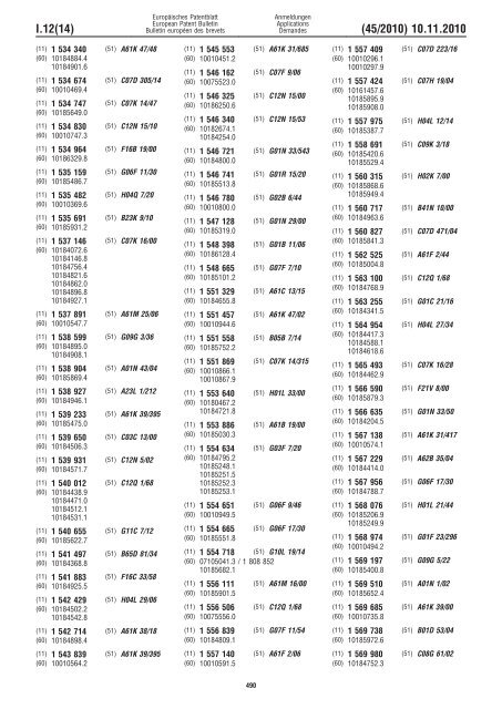 Bulletin 2010/45 - European Patent Office