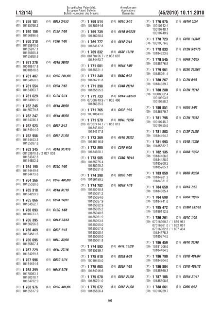 Bulletin 2010/45 - European Patent Office