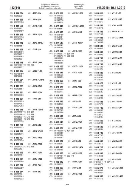 Bulletin 2010/45 - European Patent Office