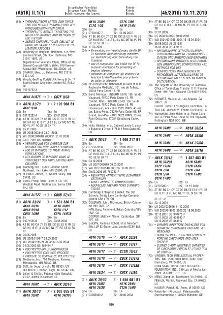 Bulletin 2010/45 - European Patent Office