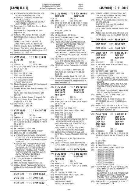 Bulletin 2010/45 - European Patent Office