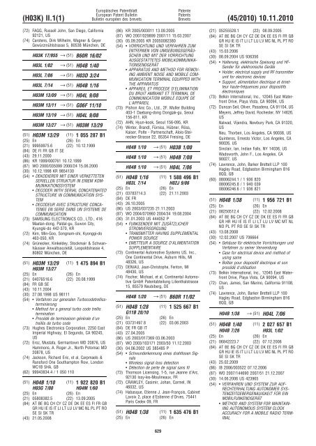 Bulletin 2010/45 - European Patent Office