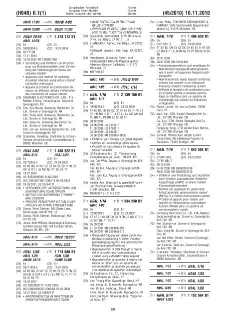 Bulletin 2010/45 - European Patent Office