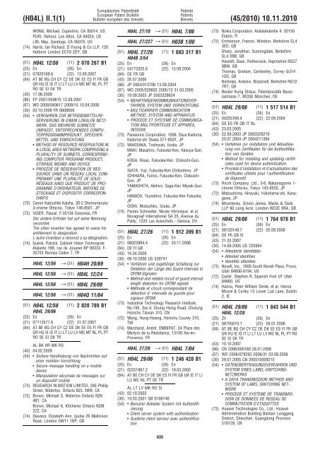 Bulletin 2010/45 - European Patent Office