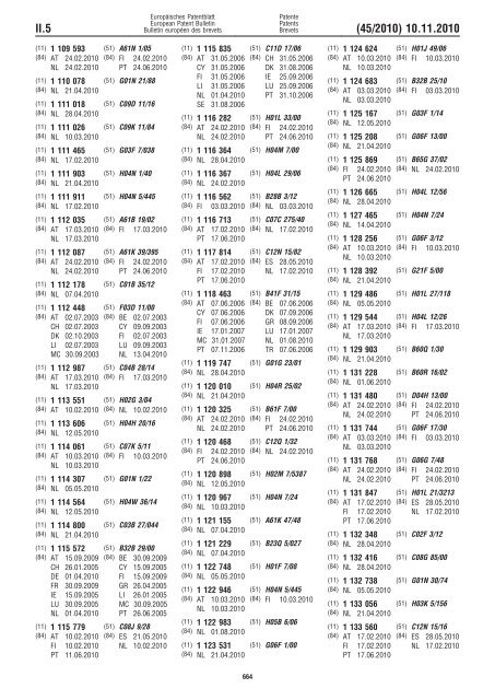 Bulletin 2010/45 - European Patent Office