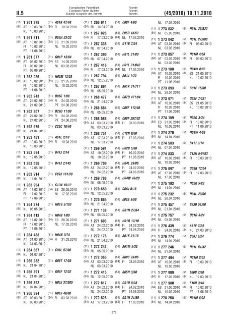 Bulletin 2010/45 - European Patent Office