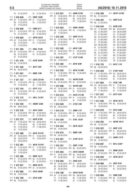 Bulletin 2010/45 - European Patent Office